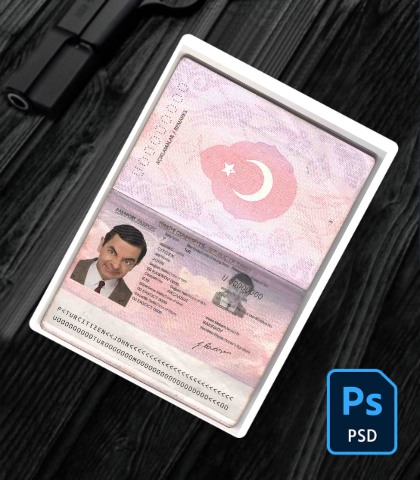 Turkey passport PSD